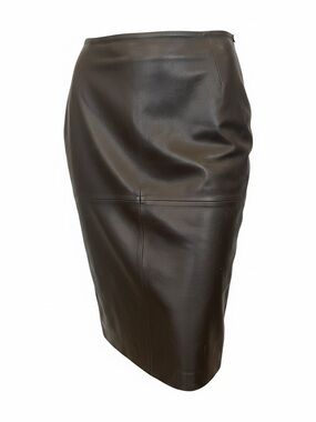 Lafayette 148 Black Lamb Leather Pencil Skirt Quiet Luxury Size 2